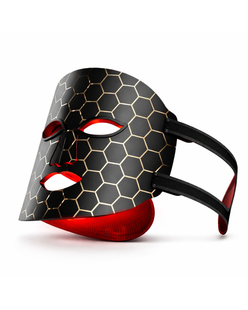 Photo produit masque LED visage seul photothérapie lumière rouge soin peau rides 