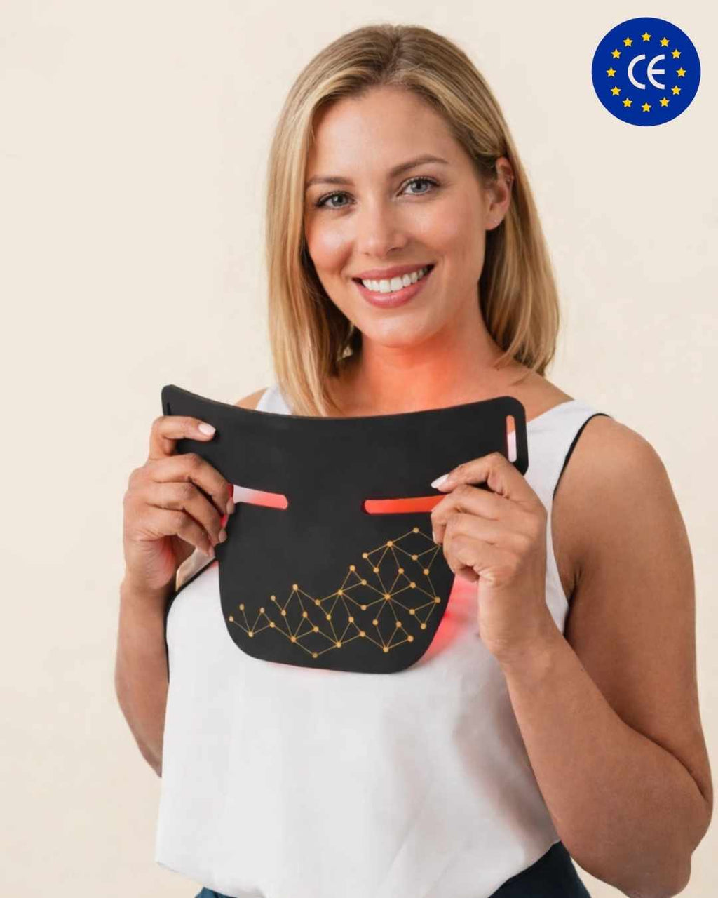 Masque LED cou et décolleté Nova Rituals certifié CE - photothérapie anti-âge