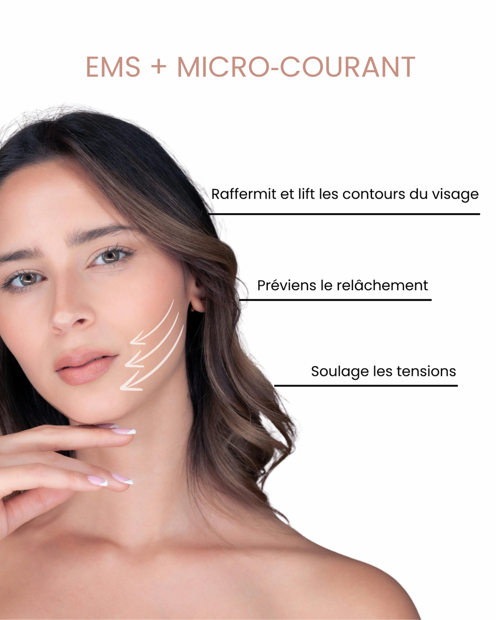 photo produit appareil soin visage ems micro courant led fermete de peau lifting