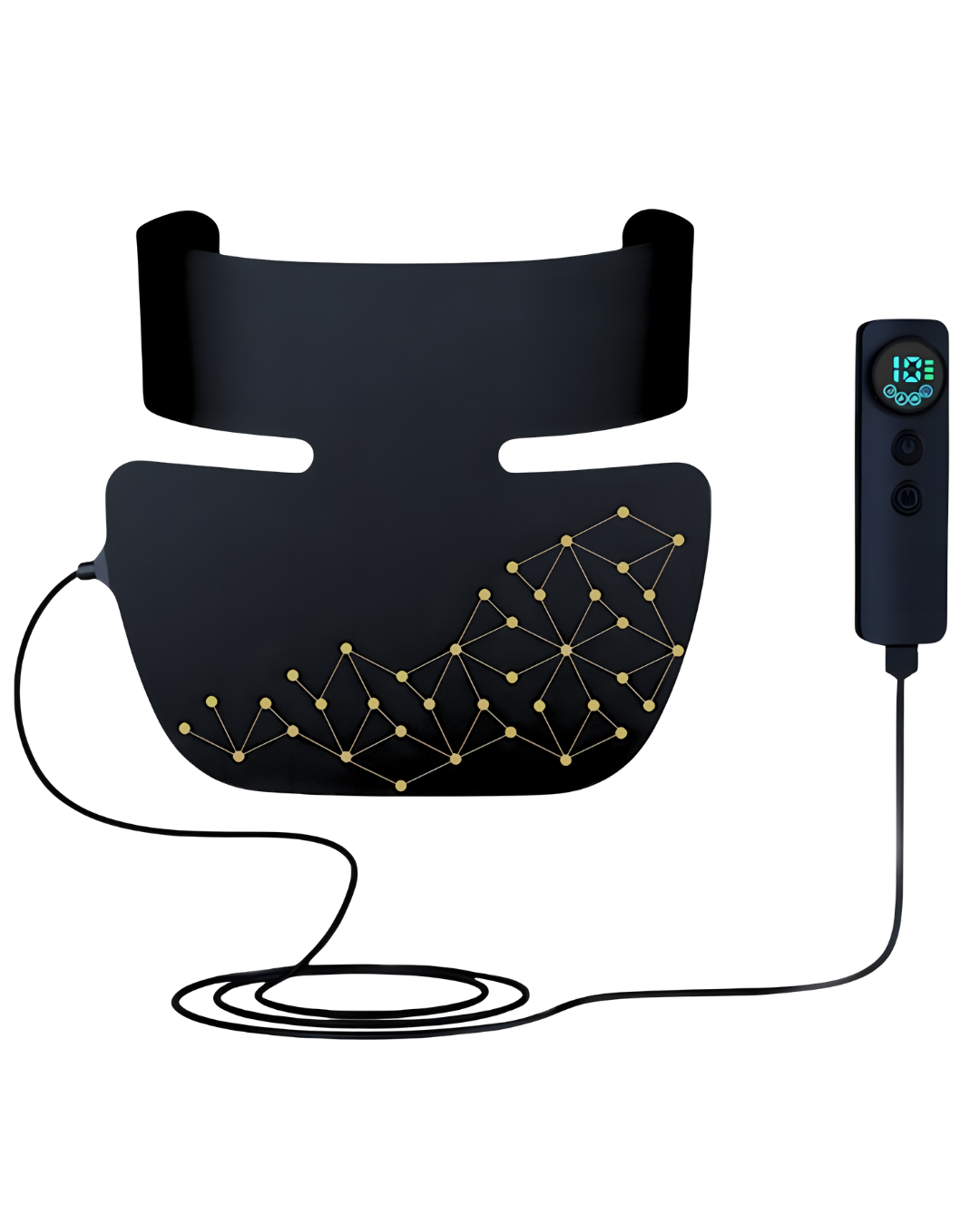 photo produit masque LED cou et decollete, soin peau, télécommande 