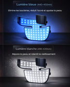 photo produit masque led cou et decollete phototherapie 4 couleurs led bleu rouge soin peau femme 