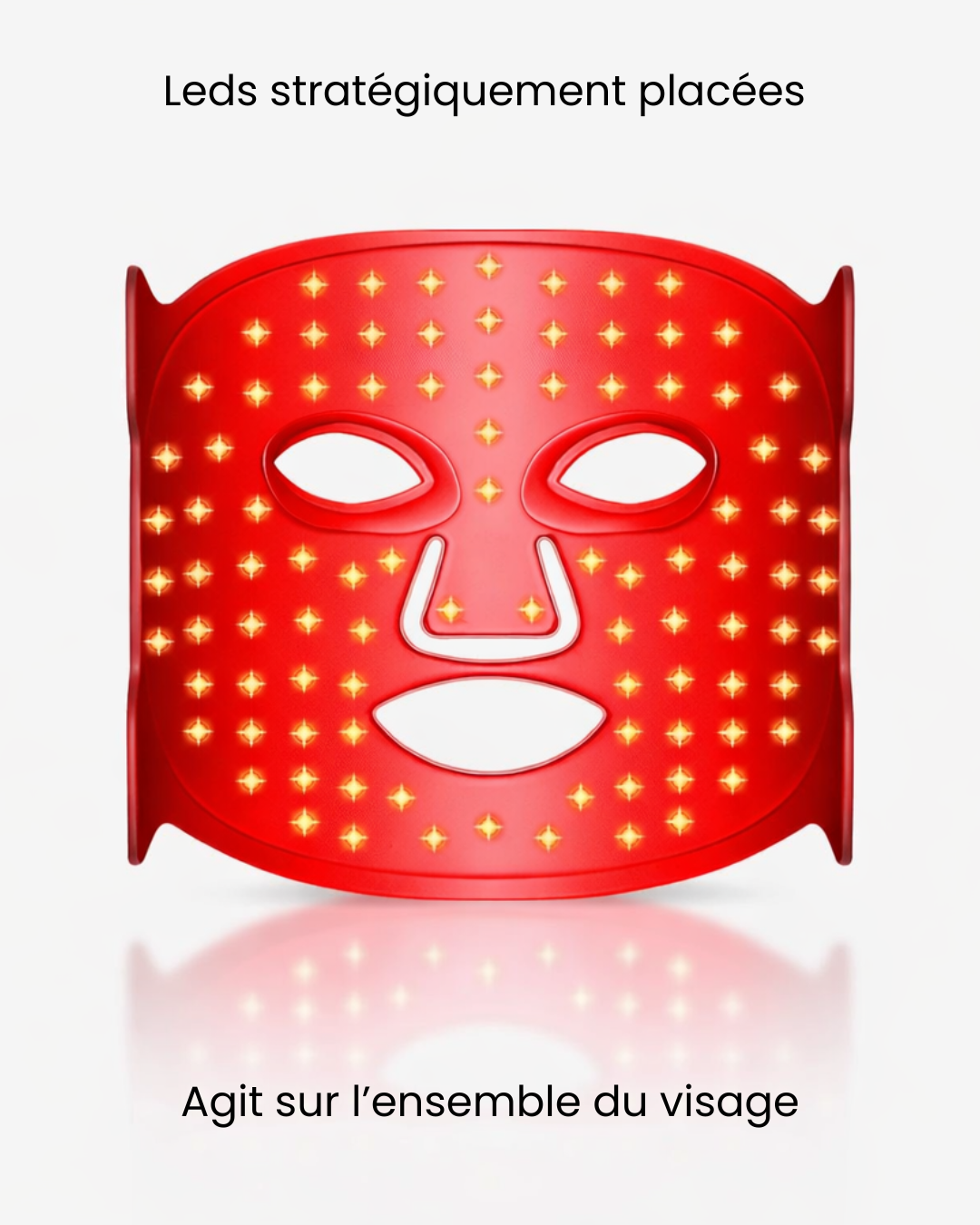 photo produit masque visage led interieur femme soin peau visage phototherapie luminotherapie 